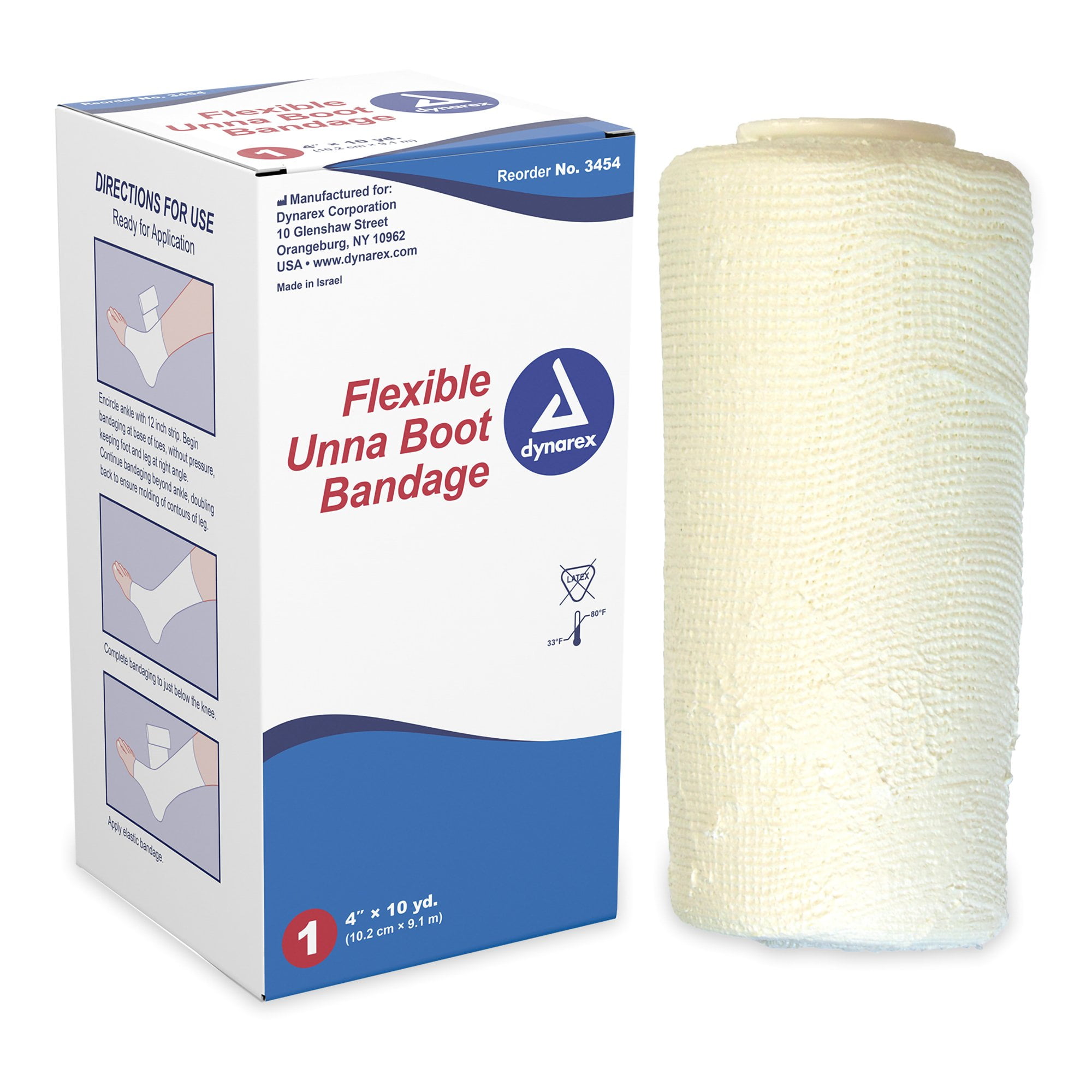 Dynarex Unna Boot White 4 x 10 Yd with Zinc Oxide 3454, 1 Ct - Walmart.com