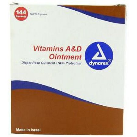 Dynarex Vitamins A&D Ointment Skin Protectant #1150 144 Packets