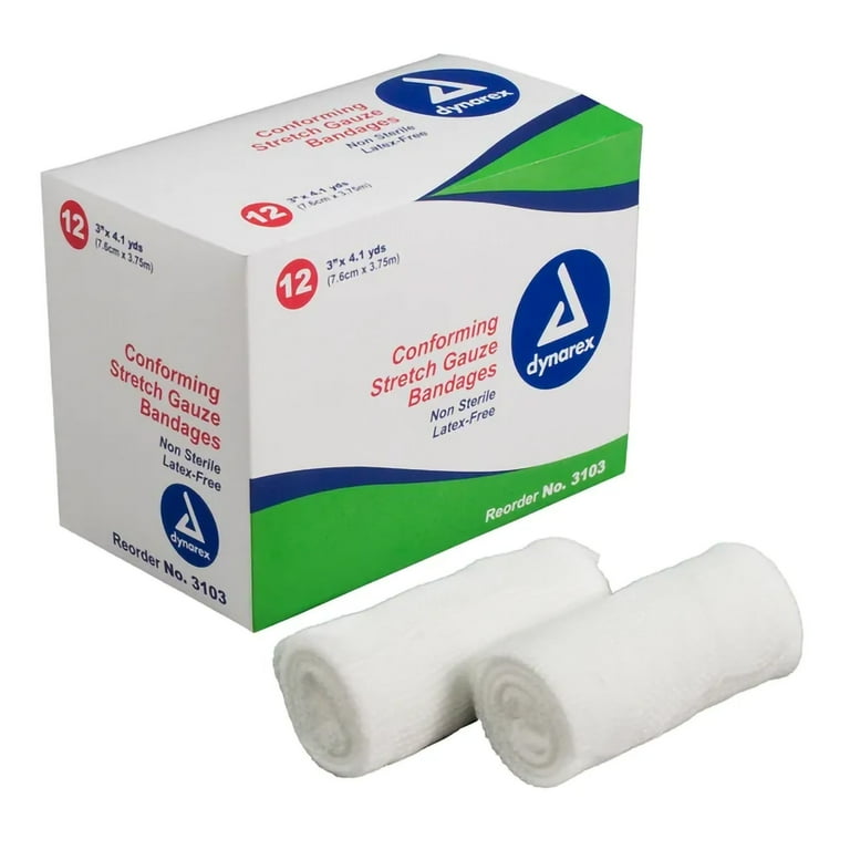 Dynarex White Conforming Bandage NonSterile 3
