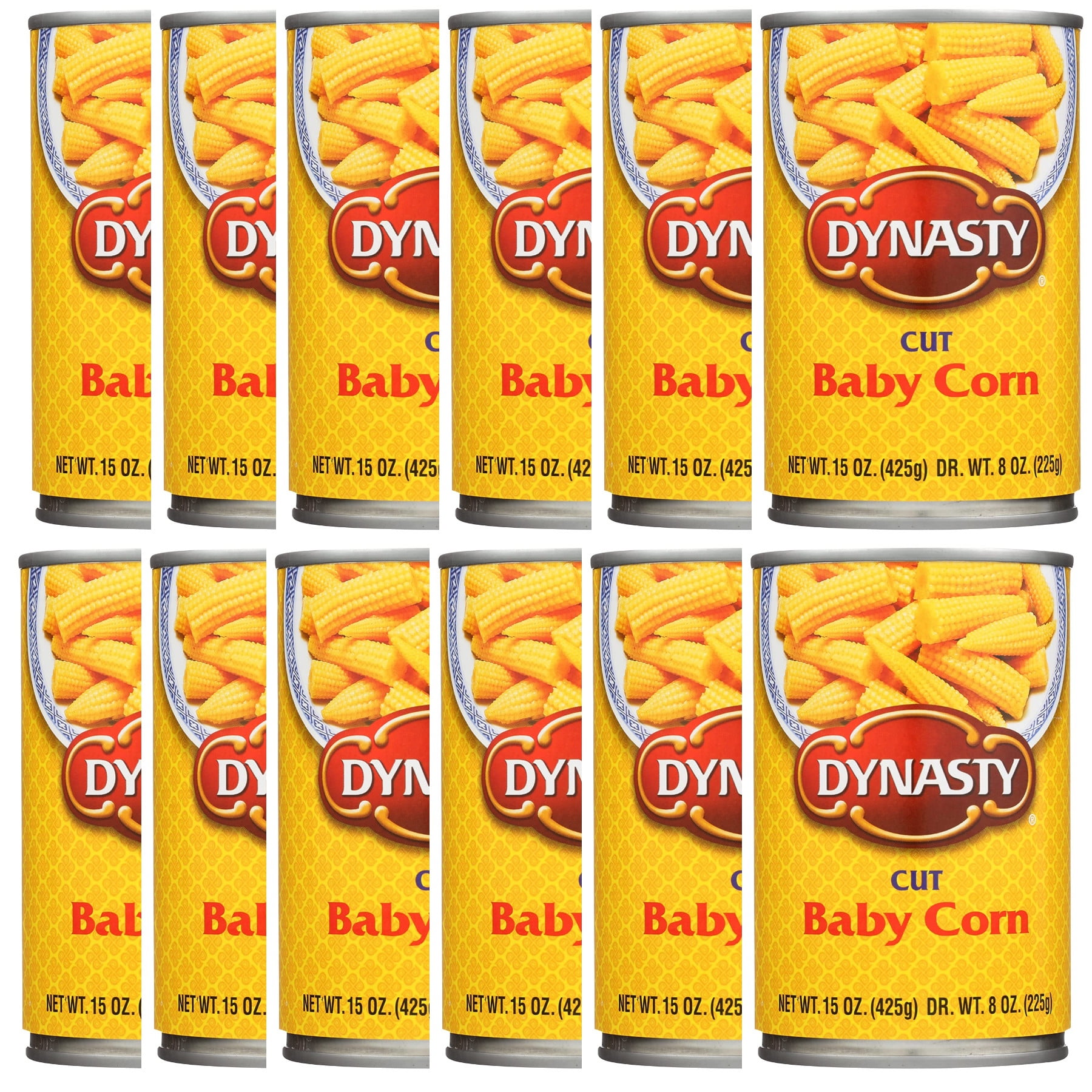 Dynasty Baby Corn cut & Whloe, Net wt 15 oz