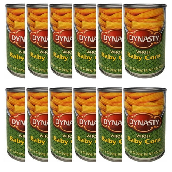 Dynasty Baby Corn cut & Whloe, Net wt 15 oz