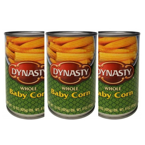 Dynasty Baby Corn cut & Whloe, Net wt 15 oz