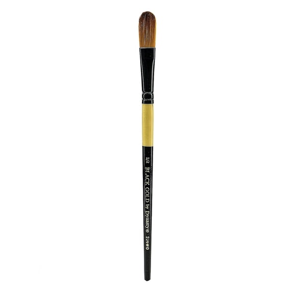 Dynasty Black Gold Brush - Oval Wash, Short Handle, Size 1/2"