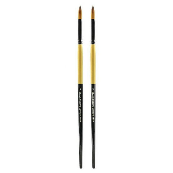 Dynasty Black Gold Series Long Handled Synthetic Brushes 6 round 1526R, 2/Pack (PK2-12144)