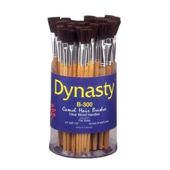 Dynasty Economy Camel Brushes - Canister of 72, Flats