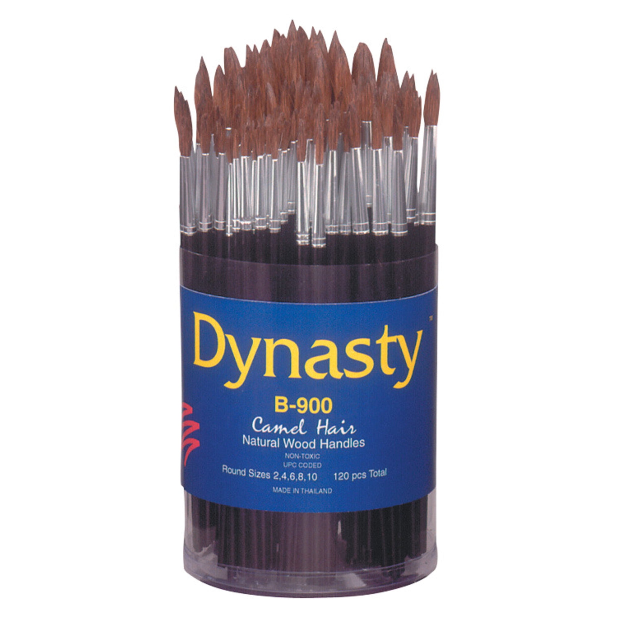 Dynasty Brush B900 Cylinder Fine Camel Hair Short Wood Handle Paint