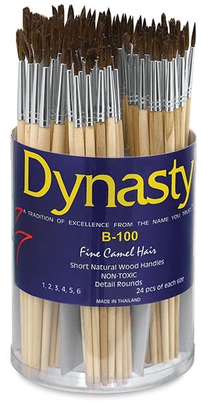Dynasty Economy Camel Brushes - Canister of 144, Rounds