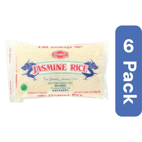 Dynasty Enriched Jasmine Rice 5 lb (Pack of 6)