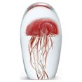 thumbnail image 1 of Dynasty Gallery Large Glow in the Dark Glass Jellyfish, Coral, 1 of 2