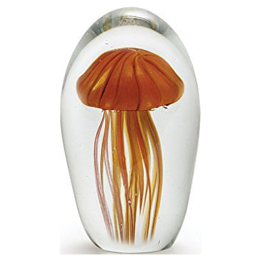 Dynasty Gallery Large Glow in the Dark Glass Jellyfish, Orange ...
