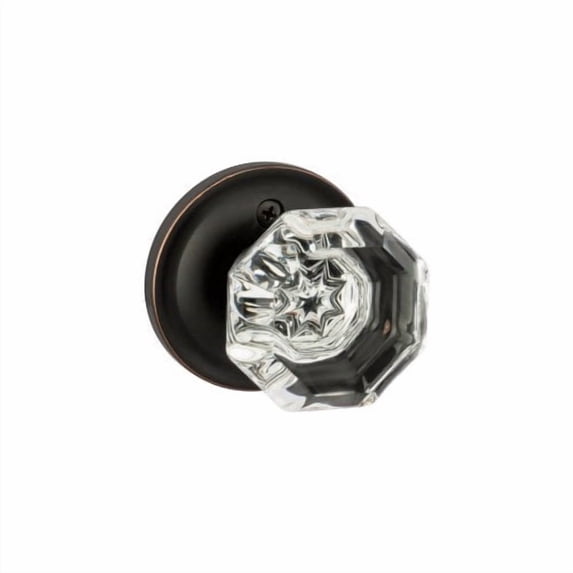 Dynasty Hardware 1830-ID-10B Classic Rosette, Crystal Style Individual Dummy Door Knob, Oil Rubbed Bronze