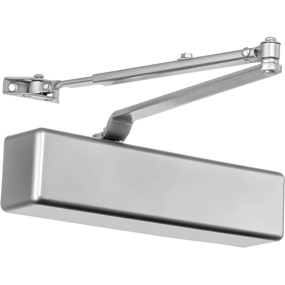 Dynasty Hardware Door Closer, Grade 1 Heavy Duty Commercial Hydraulic Self-Closing, Adjustable Spring Size 1-6, ADA Compliant, Surface Mount, Sprayed Aluminum, Series 8500