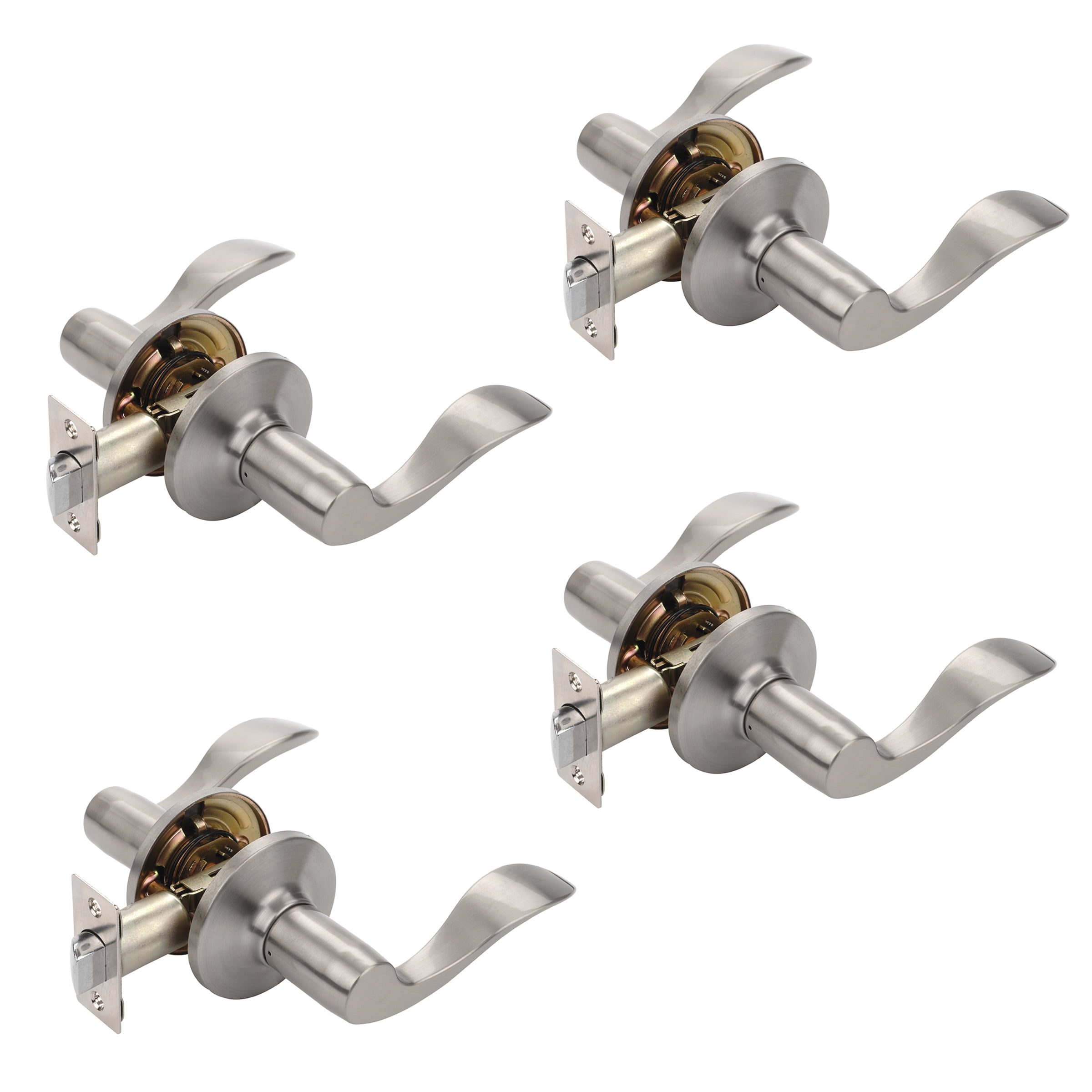 Dynasty Hardware Heritage Lever Passage Set - Aged Oil Rubbed Bronze Door Handles, 4-Pack Contractor Pack