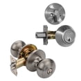 thumbnail image 1 of Dynasty Hardware V-CP-SIE-US15, Sierra Front Door Knob Entry Lockset and Single Cylinder Deadbolt Combination Set, Satin Nickel, 1 of 1