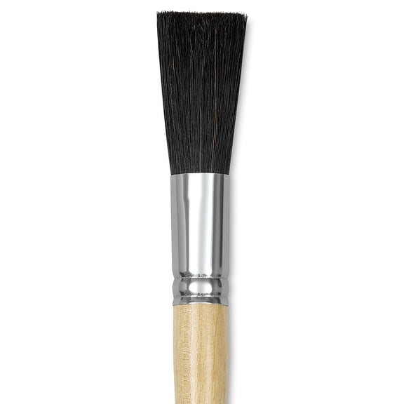 Dynasty Red-Letter Black Bristle Brush - Oval Sash, Long Handle, Size 4