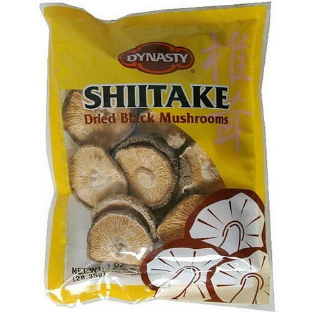 Dynasty Shiitake Dried Black Mushrooms, 1 oz, (Pack of 12)