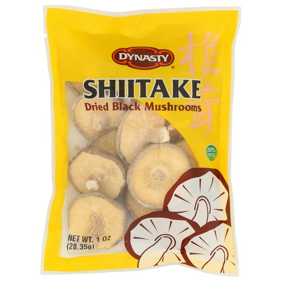 Dynasty Shiitake Dried Black Mushrooms Whole, 1 oz Bag