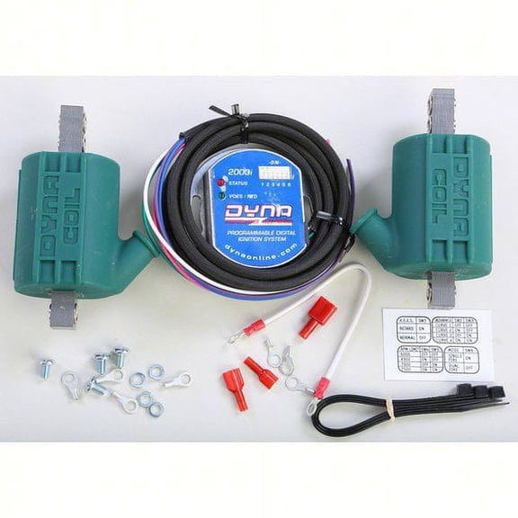 Dynatek Dyna 2000I PC Programmable Single-Fire Electronic Ignition & Coils Kit for Harley Shovelhead & Evolution Engines (D2KI-2P)