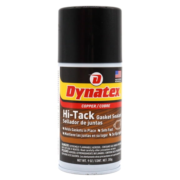 Dynatex Copper Hi-Tack Gasket Spray 9 oz Aerosol Can - Quick Dry, Holds Heavy Gaskets, Oxygen Sensor Safe, Fuel & Oil Resistant (Single)
