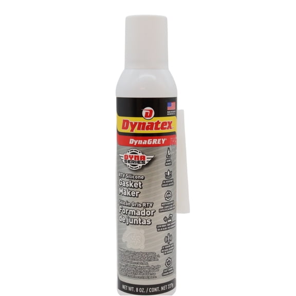 Dynatex DynaGrey RTV Silicone Gasket Maker 8oz Auto Can - 500°F High Temperature, Sensor Safe, Low Odor, and Non-Corrosive Silicone Sealing Compound Made in the USA (Single)