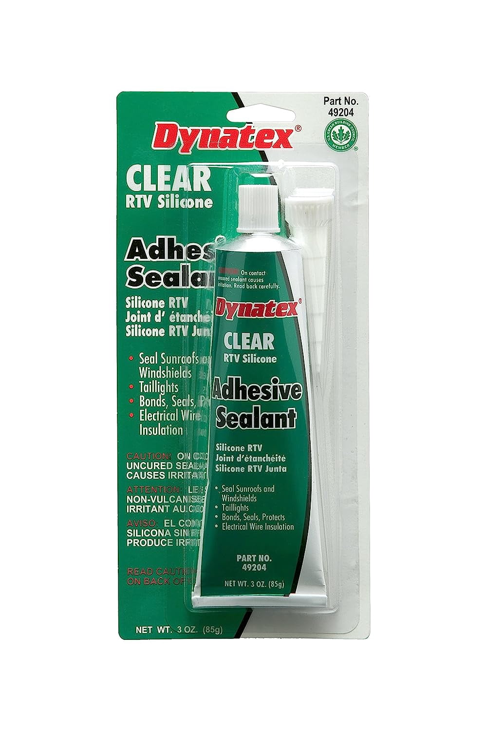 Dynatex 49204 Clear RTV Silicone Adhesive/Sealant 3 Oz. - Walmart.com