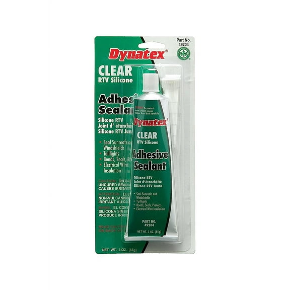 Dynatex 49204 Clear RTV Silicone Adhesive/Sealant 3 Oz.