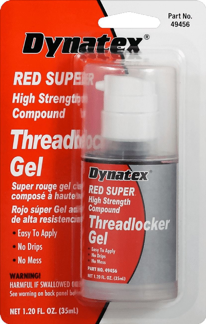 Dynatex 49456 Red High Strength Super Threadlocker Gel 35ml Pump
