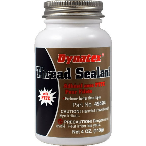 Dynatex 49494 Thread Sealant w/PTFE 4 Oz. Brush Top Bottle