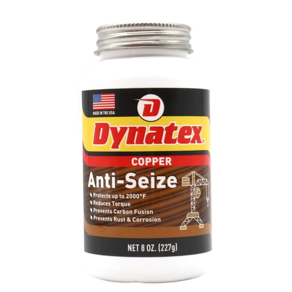 Dynatex Copper Anti-Seize 8 oz Can - Heavy-Duty, Protects Against Extreme Heat Pressure Steam Water, Prevents Galling Seizing Corrosion (Single)