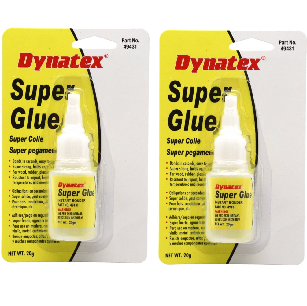 Dynatex .70 oz Super Glue Instant Adhesive - Bonds Glass Metal Plastic Rubber, 5000 PSI Strength, Clear Bond, Up to 175°F, Stronger Than Standard (2-Pack)
