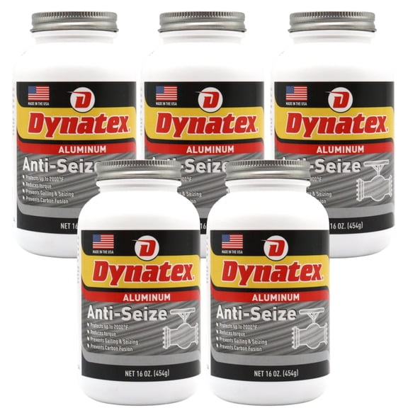 Dynatex Aluminum Anti-Seize 16 oz Can - General Purpose, Prevents Galling Seizing Corrosion, High Heat & Pressure Resistant, Aluminum & Graphite (5-Pack)