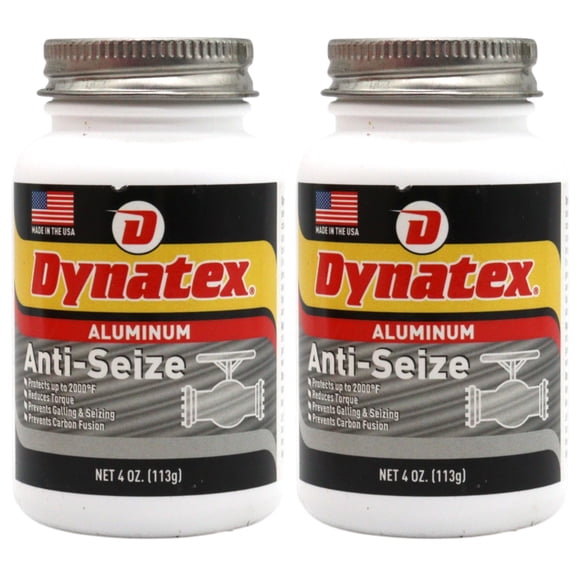 Dynatex Aluminum Anti-Seize 4 oz Can - General Purpose, Prevents Galling Seizing Corrosion, High Heat & Pressure Resistant, Aluminum & Graphite (2-Pack)
