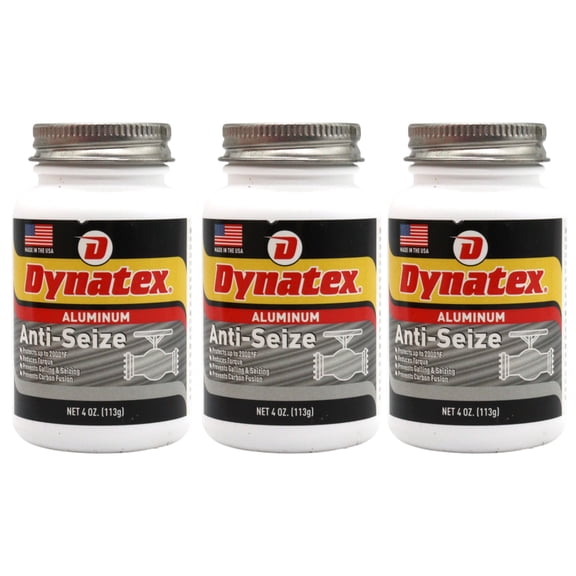 Dynatex Aluminum Anti-Seize 4 oz Can - General Purpose, Prevents Galling Seizing Corrosion, High Heat & Pressure Resistant, Aluminum & Graphite (3-Pack)