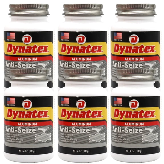 Dynatex Aluminum Anti-Seize 4 oz Can - General Purpose, Prevents Galling Seizing Corrosion, High Heat & Pressure Resistant, Aluminum & Graphite (6-Pack)
