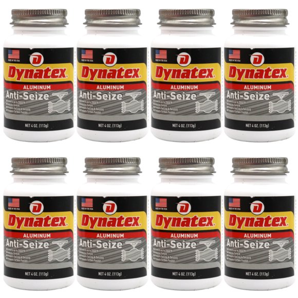 Dynatex Aluminum Anti-Seize 4 oz Can - General Purpose, Prevents Galling Seizing Corrosion, High Heat & Pressure Resistant, Aluminum & Graphite (8-Pack)