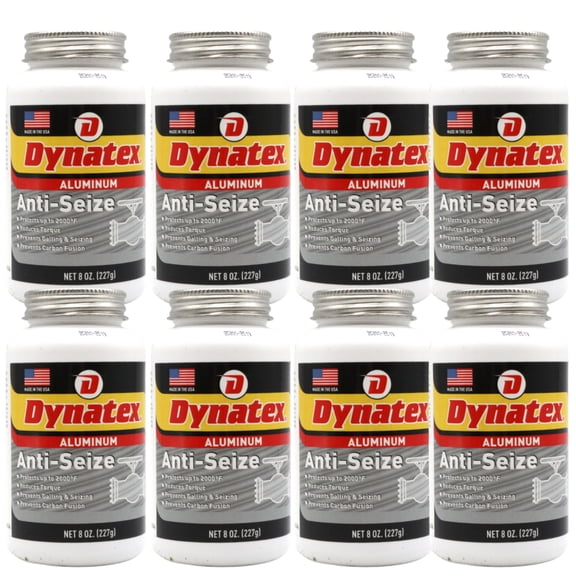 Dynatex Aluminum Anti-Seize 8 oz Can - General Purpose, Prevents Galling Seizing Corrosion, High Heat & Pressure Resistant, Aluminum & Graphite (8-Pack)