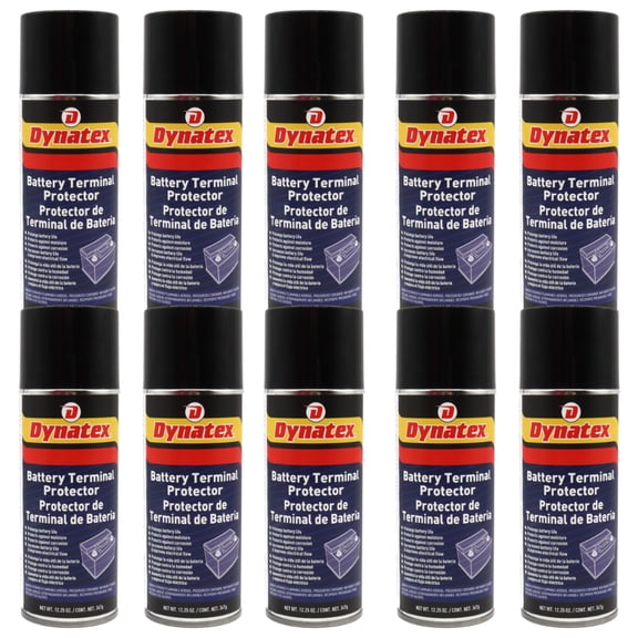 Dynatex Battery Terminal Protector 12.25 oz Aerosol Can - Prevents Corrosion, Seals & Coats Terminals, Prolongs Battery Life (10-Pack)