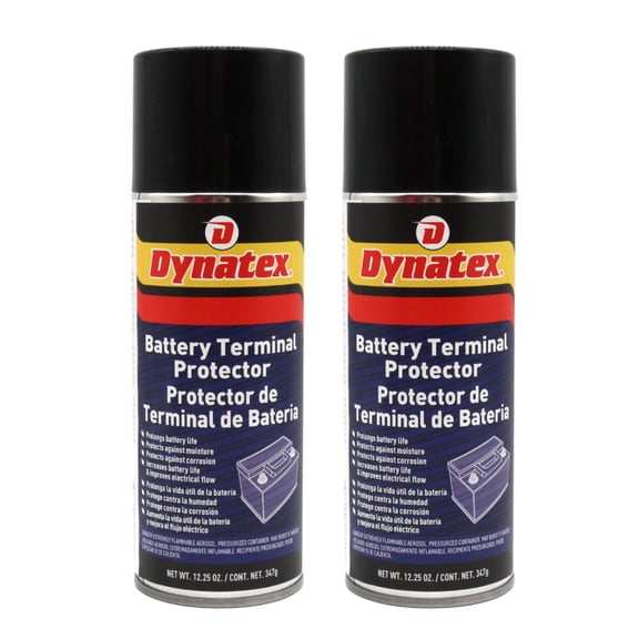 Dynatex Battery Terminal Protector 12.25 oz Aerosol Can - Prevents Corrosion, Seals & Coats Terminals, Prolongs Battery Life (2-Pack)