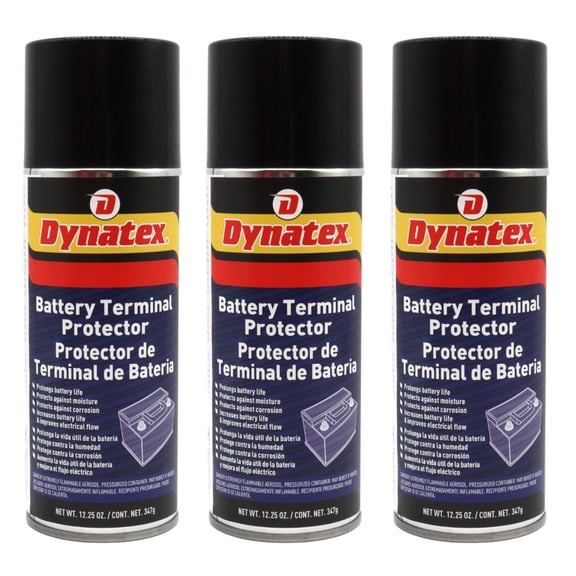 Dynatex Battery Terminal Protector 12.25 oz Aerosol Can - Prevents Corrosion, Seals & Coats Terminals, Prolongs Battery Life (3-Pack)