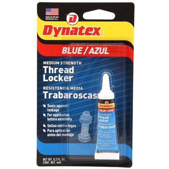 Dynatex Blue Medium Strength Threadlocker 0.20 oz Bottle - Removable with Hand Tools, Locks Fasteners on Metal, Vibration Resistant, Solvent Resistant (Single)
