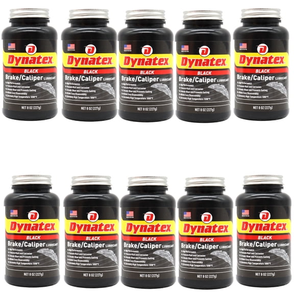 Dynatex Brake & Caliper Lubricant 8 oz Tub - High-Temp Bentone Grease, Graphite Fortified, Anti-Seize & EP Protection, Rust & Corrosion Resistant (10-Pack)