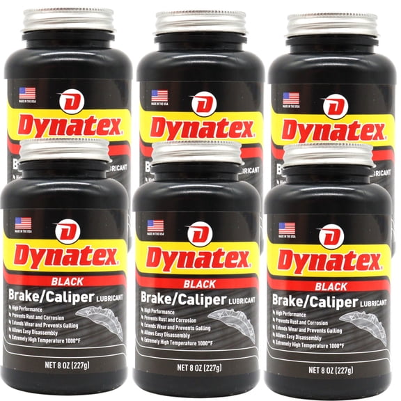 Dynatex Brake & Caliper Lubricant 8 oz Tub - High-Temp Bentone Grease, Graphite Fortified, Anti-Seize & EP Protection, Rust & Corrosion Resistant (6-Pack)