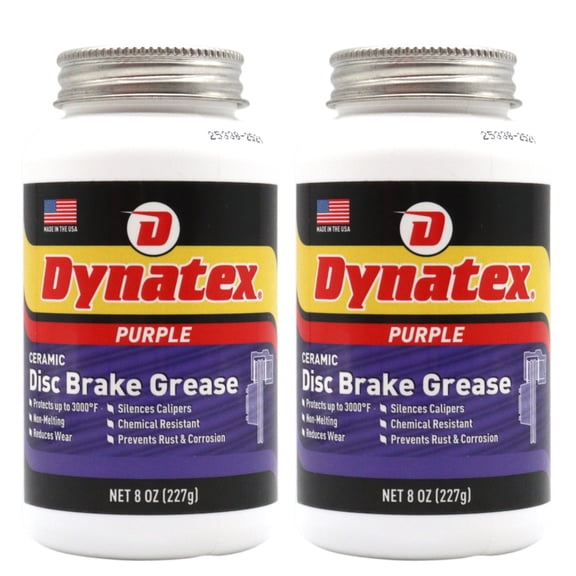 Dynatex Ceramic Disc Brake Grease 8 oz Tub - Synthetic High-Temp -40F to 3000F, EPDM Rubber Safe, Anti-Wear Anti-Corrosion Protection (2-Pack)