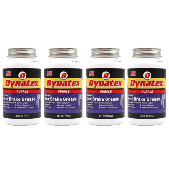 Dynatex Ceramic Disc Brake Grease 8 oz Tub - Synthetic High-Temp -40F to 3000F, EPDM Rubber Safe, Anti-Wear Anti-Corrosion Protection (4-Pack)