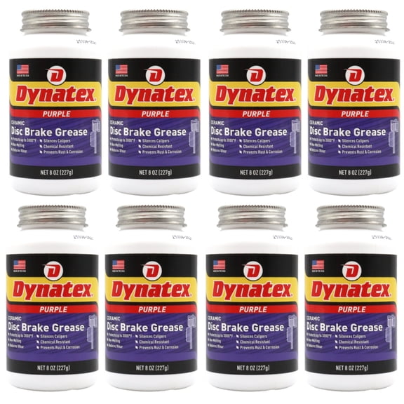 Dynatex Ceramic Disc Brake Grease 8 oz Tub - Synthetic High-Temp -40F to 3000F, EPDM Rubber Safe, Anti-Wear Anti-Corrosion Protection (8-Pack)