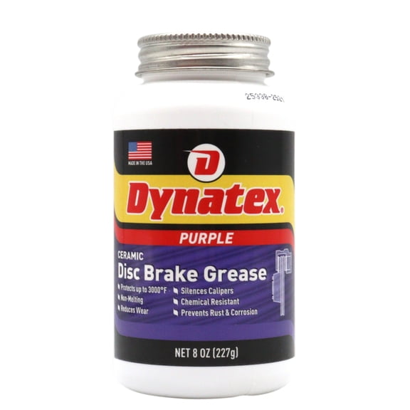 Dynatex Ceramic Disc Brake Grease 8 oz Tub - Synthetic High-Temp -40F to 3000F, EPDM Rubber Safe, Anti-Wear Anti-Corrosion Protection (Single)