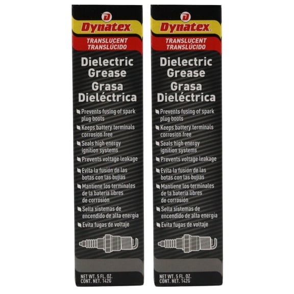 Dynatex Dielectric Grease 5 oz Tube - Silicone-Based, High Temp Vacuum & Water Resistant, Protects Electrical Connections, Non-Hardening (2-Pack)
