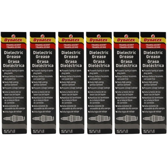 Dynatex Dielectric Grease 5 oz Tube - Silicone-Based, High Temp Vacuum & Water Resistant, Protects Electrical Connections, Non-Hardening (6-Pack)
