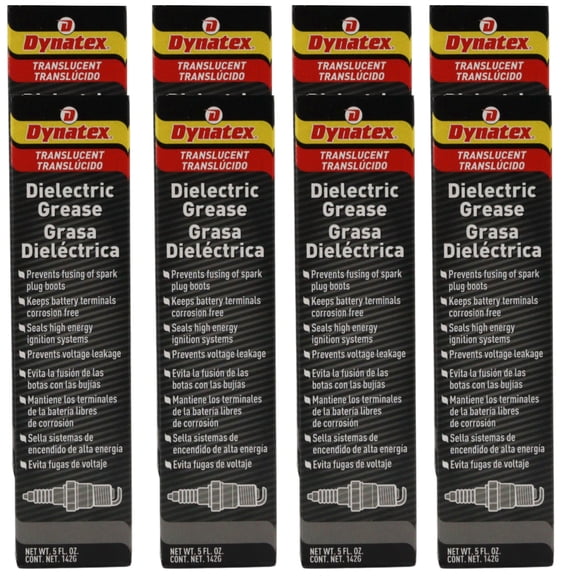Dynatex Dielectric Grease 5 oz Tube - Silicone-Based, High Temp Vacuum & Water Resistant, Protects Electrical Connections, Non-Hardening (8-Pack)