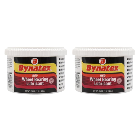 Dynatex Hi-Temp Wheel Bearing Grease 16 oz Tub - Lithium Complex NLGI #2, Dropping Point >500°F, High EP & Anti-Wear, Multi-Purpose (2-Pack)